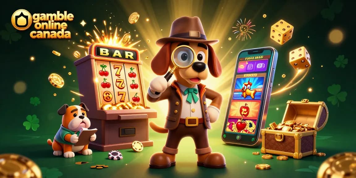 Engage in thrilling games at gamble online canada, visualize a detective uncovering poker treasures amidst casino excitement.