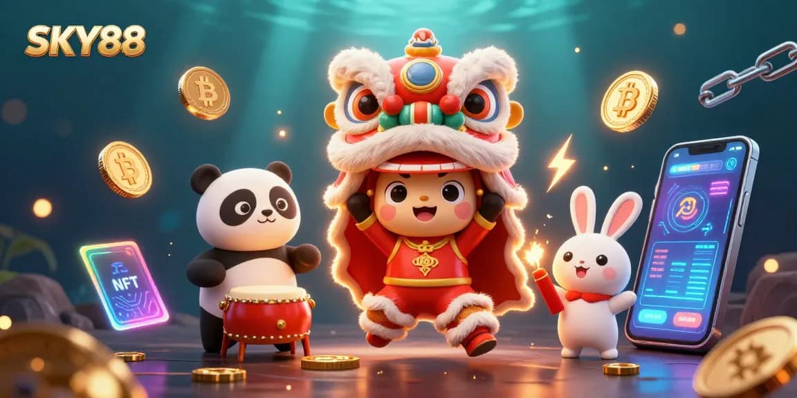 SKY88 showcases vibrant 3D cartoon characters in a dynamic gambling event, bringing excitement to casino games.
