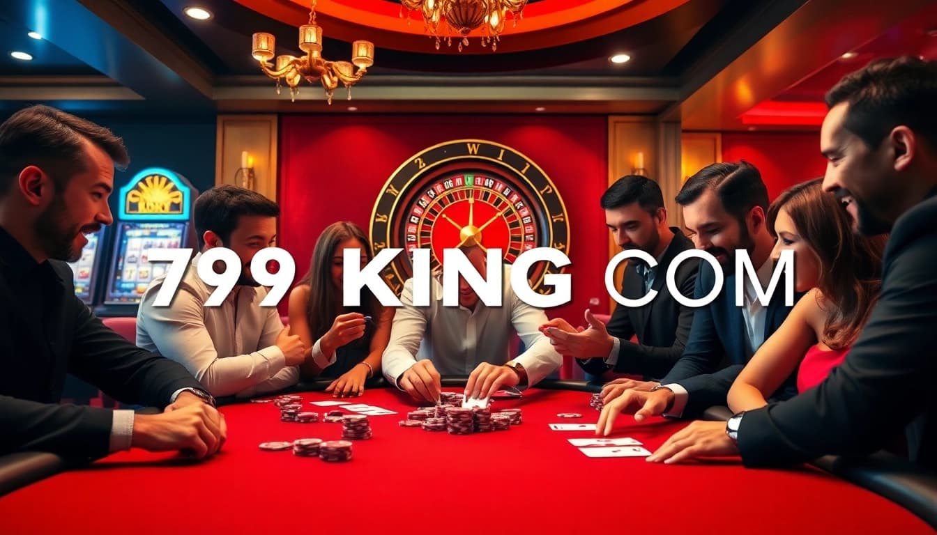Players engaged in intense poker action at 79KING COM with luxury elements enhancing the experience.