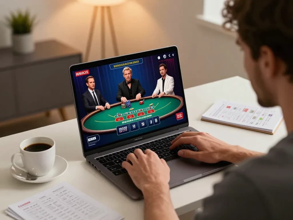 Player engaged in online blackjack at Nhà cái Sky88, showcasing strategy and live action.