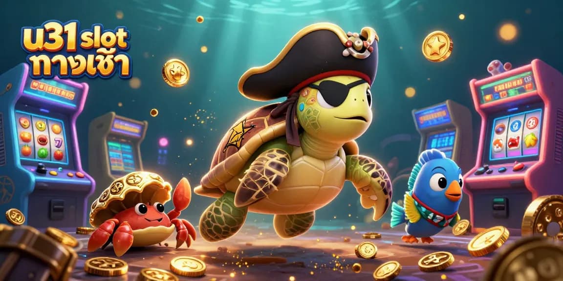 เล่น u31 slot ทางเข้า กับการ์ตูนเต่าข pirates ในฉากคาสิโนใต้ท้องทะเล