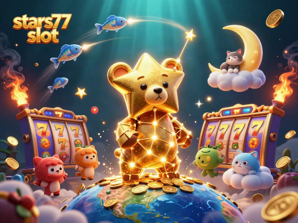 Permainan slot stars77 slot dengan bintang berkualitas tinggi dan berbagai simbol menarik menyebar bersamaan.