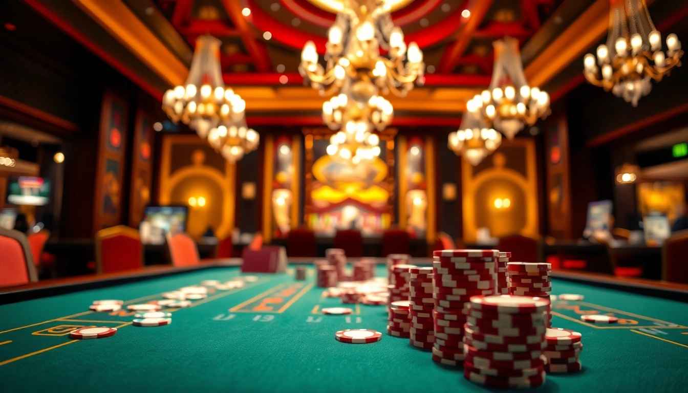 Neue casino bonus ohne einzahlung am lebhaften Spieltisch in einem eleganten Casino.