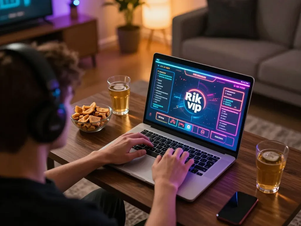 Engaging gameplay on Rik vip online casino, player immersed in their gaming experience
