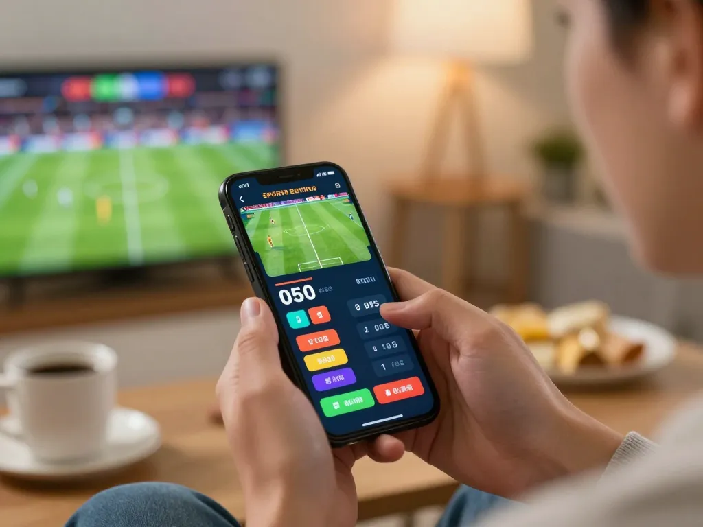 Socolive offers live sports betting on vibrant mobile interface in cozy home setting
