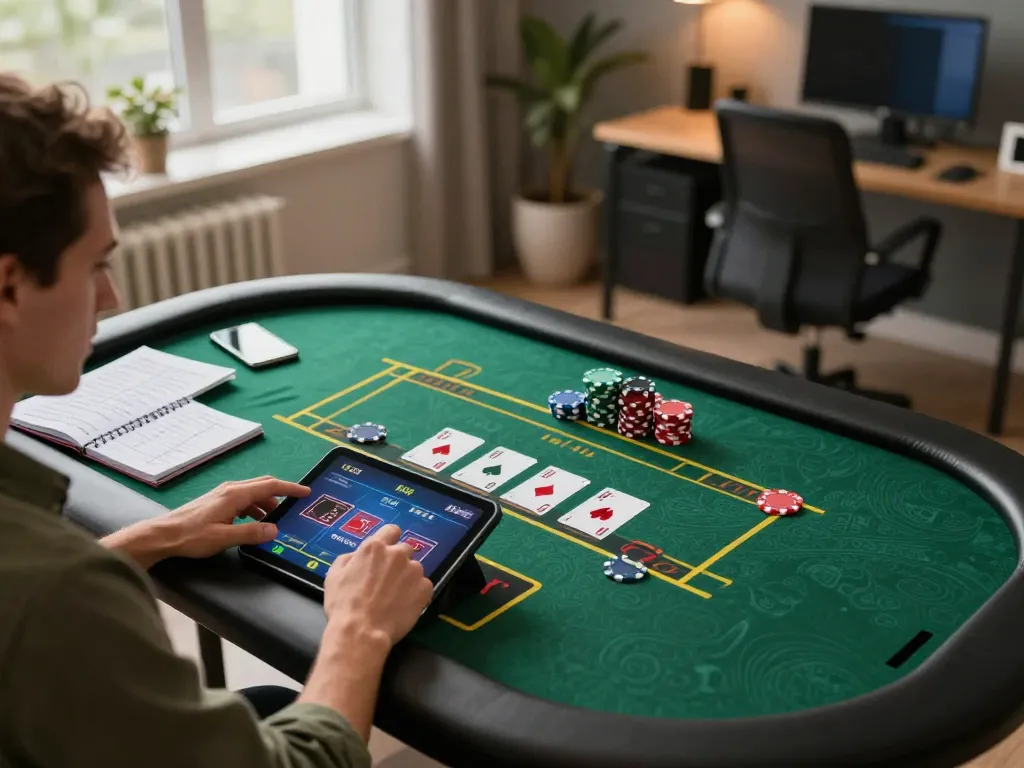 Engaging in a responsible gaming session with vb88 on a tablet while enjoying home comfort.