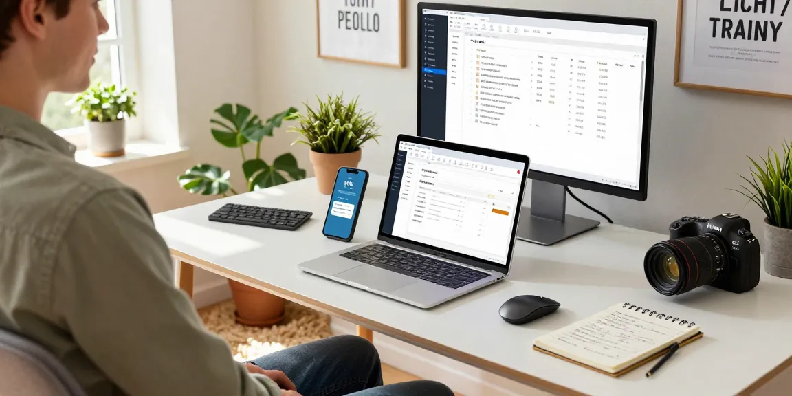 WPS Download interface displayed on laptop in a bright and inviting home office setup.