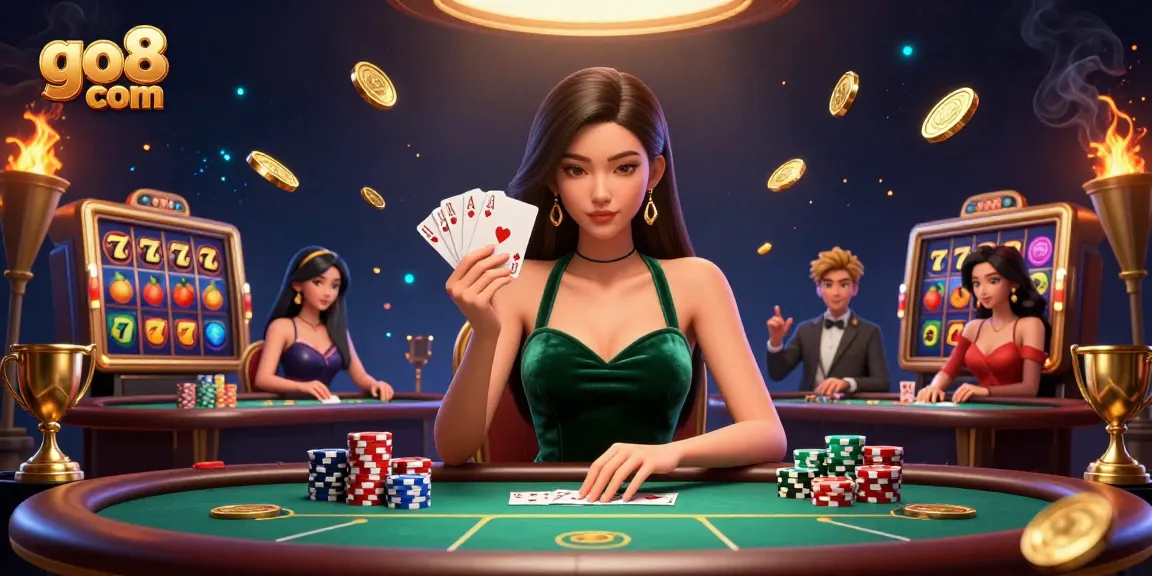 Experience thrilling wins at go8 com with a stunning poker scene featuring skillful gameplay and vibrant casino elements.