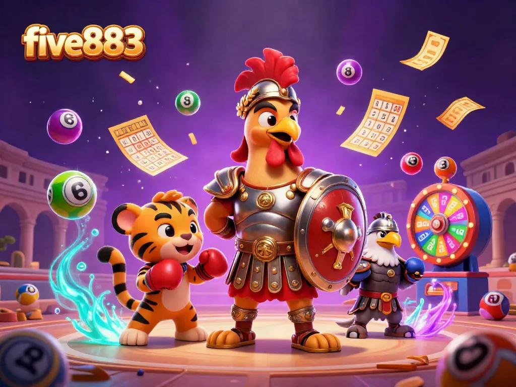 Experience the thrill of five883 with lively lottery elements and dynamic gameplay visuals.