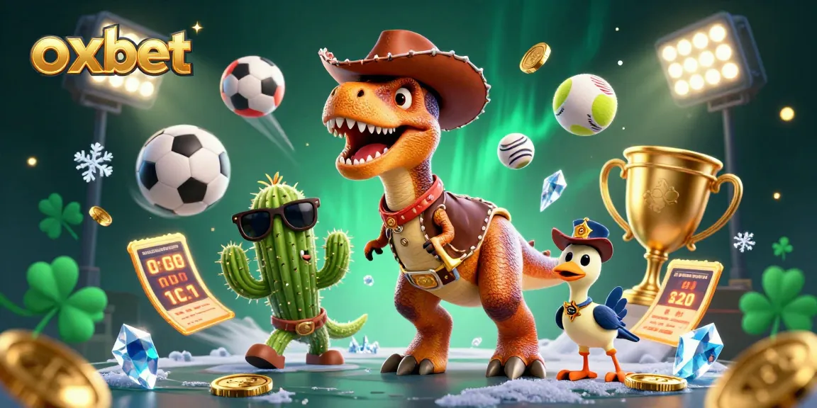 Experience the thrilling world of oxbet with dynamic sports betting action featuring cartoon characters and vibrant casino elements.