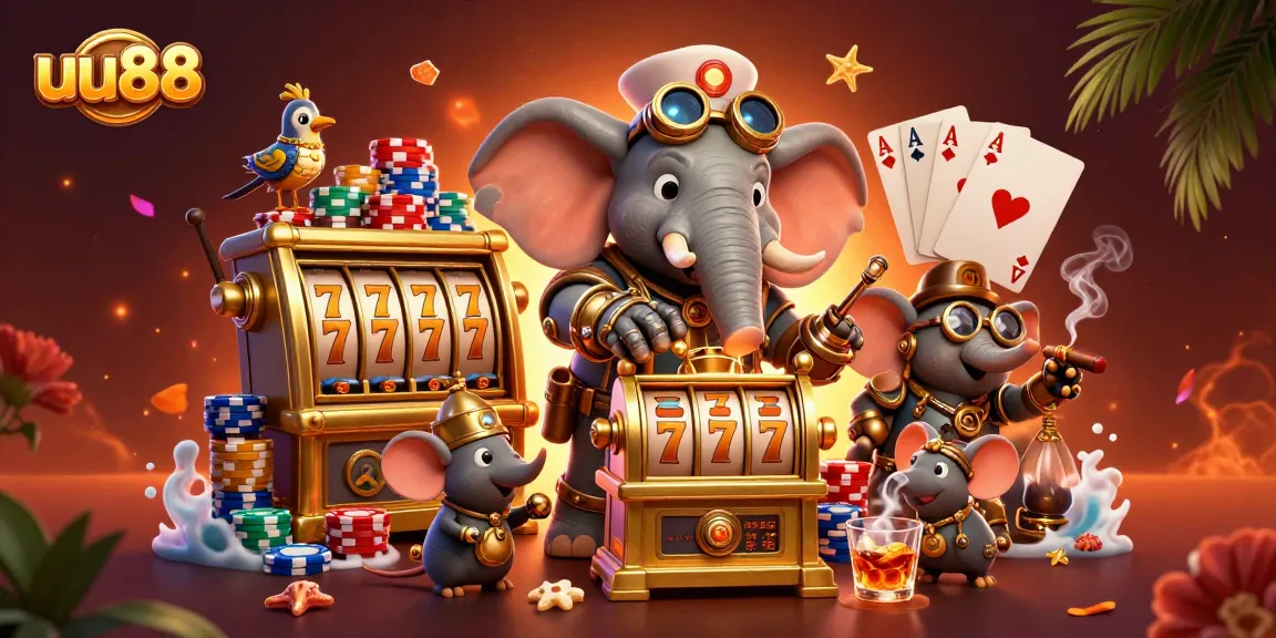 Experience thrilling winnings at uu88 with a vibrant steampunk-themed casino scene showcasing exciting game elements.