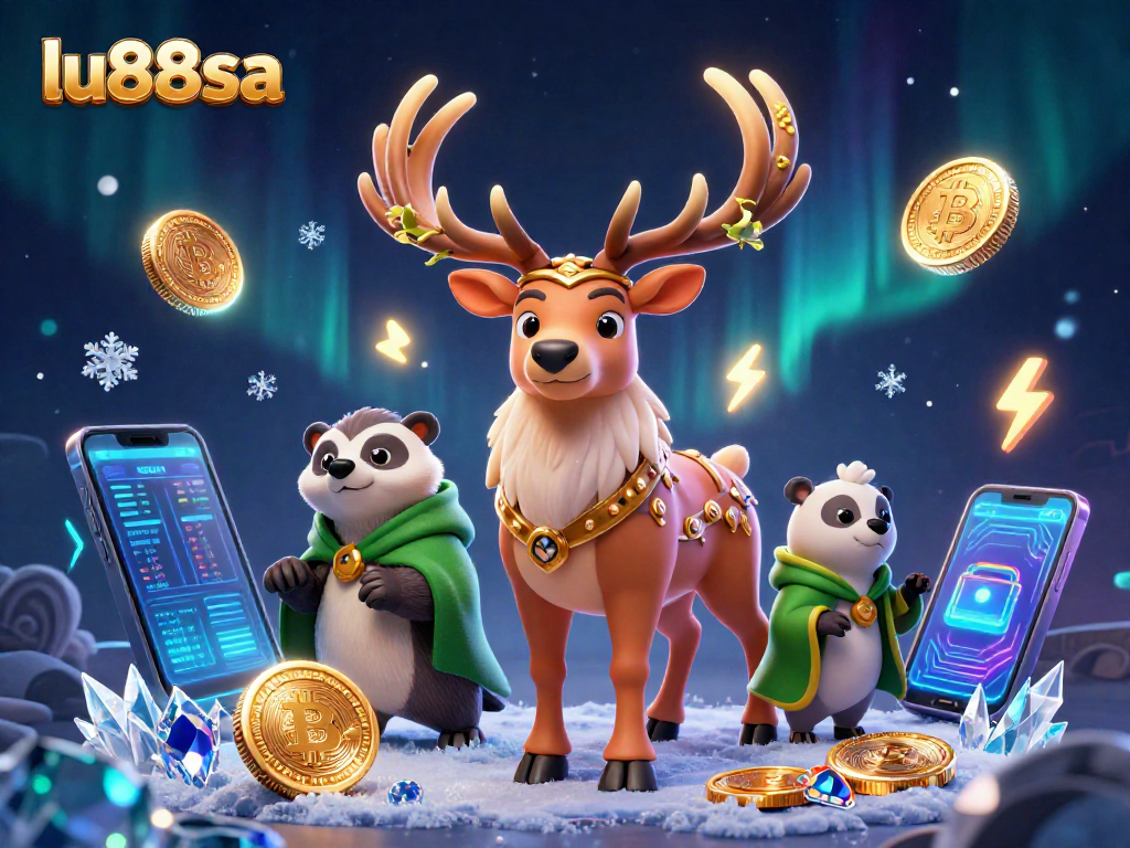 Engage with vibrant gaming action on lu88sa featuring a druid stag and crypto elements.