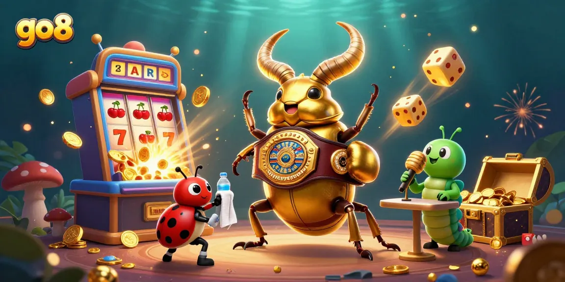 Engage with go 8's thrilling casino atmosphere featuring gaming excitement, vibrant characters, and dazzling wins.