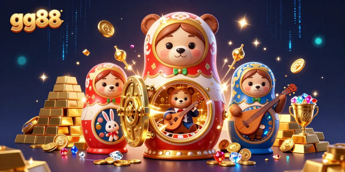 Experience thrilling betting at gg88 with a vibrant casino-themed 3D illustration featuring lively characters.