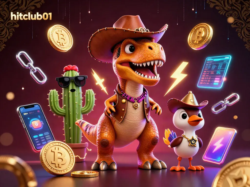 Experience the excitement of hitclub01 with a vibrant 3D illustration featuring dynamic casino elements.