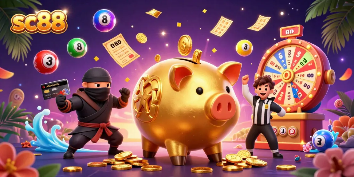 Experience thrilling gameplay with sc88 as a golden piggy bank sumo wrestler shakes coins from everywhere.
