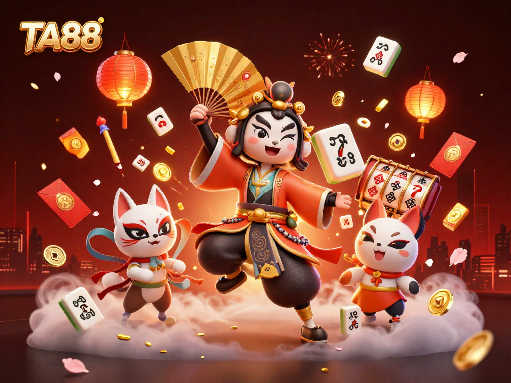Engage with the thrilling TA88 experience featuring dynamic slot games and vibrant casino elements.