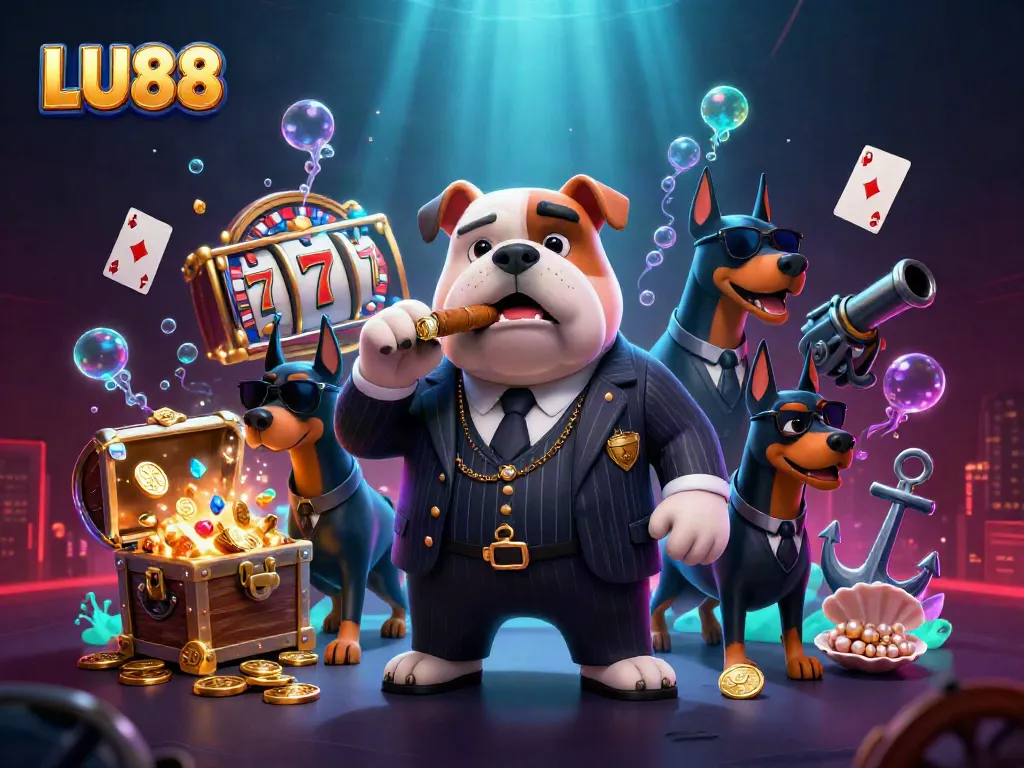 Experience LU88 with thrilling jackpot gameplay and vibrant casino elements in a rich 3D illustration.