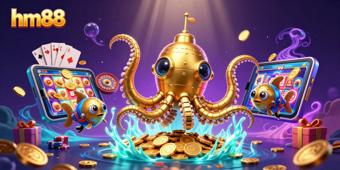 Engage with hm88 for thrilling wins in a vibrant cartoon casino environment filled with games.
