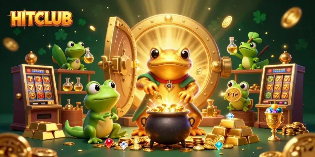 Experience the excitement of HITCLUB casino with vibrant slot action and gold-rich environments.