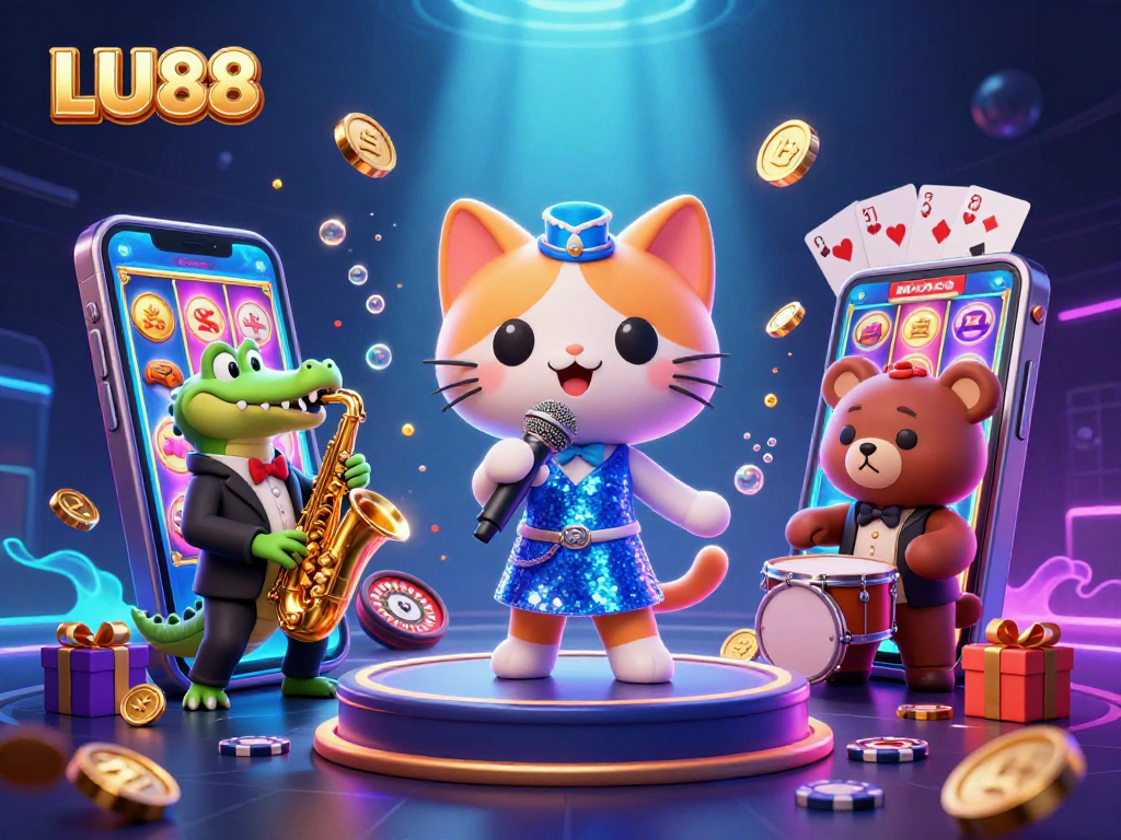 LU88 showcases vibrant gambling fun with lively characters and exciting casino elements.