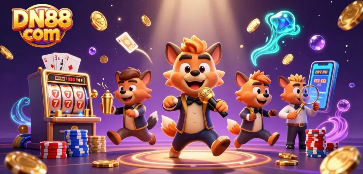 Spin to win at DN88 com with vibrant casino hyenas and joyful gaming elements.