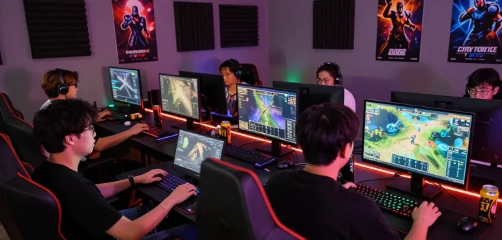 Online gaming session at https://qs88.us/ with diverse players engaging in thrilling bets and exciting game victories.